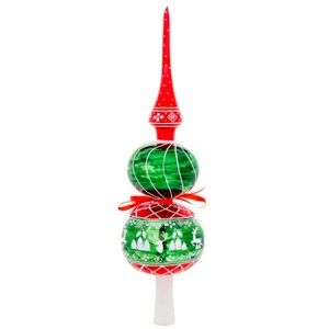 NIB Authentic Christopher Radko A Rustic Finial Christmas Tree Topper #1021271